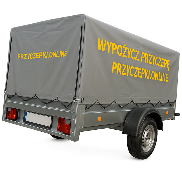 Zaparkowana przyczepa samochodowa