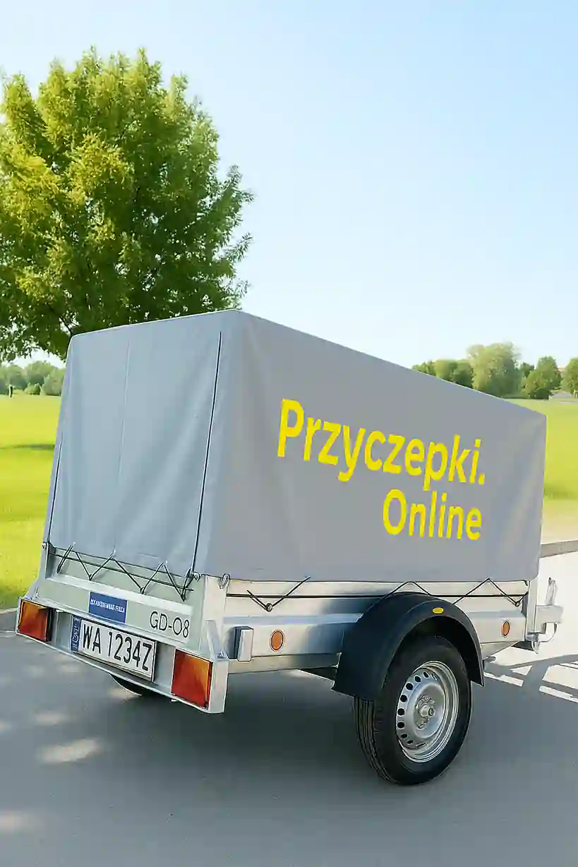 Przyczepa jednoosiowa bez hamulca z ładownościa do 600kg z wypożyczalni przyczep Gdańsk