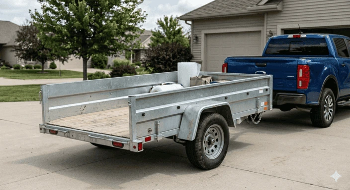 transport przyczepą